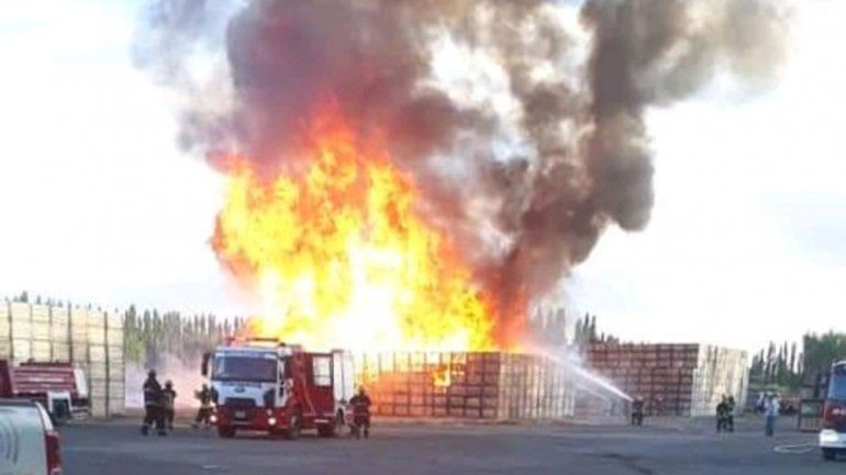 Villa Regina: bomberos combaten un voraz incendio en Moño Azul