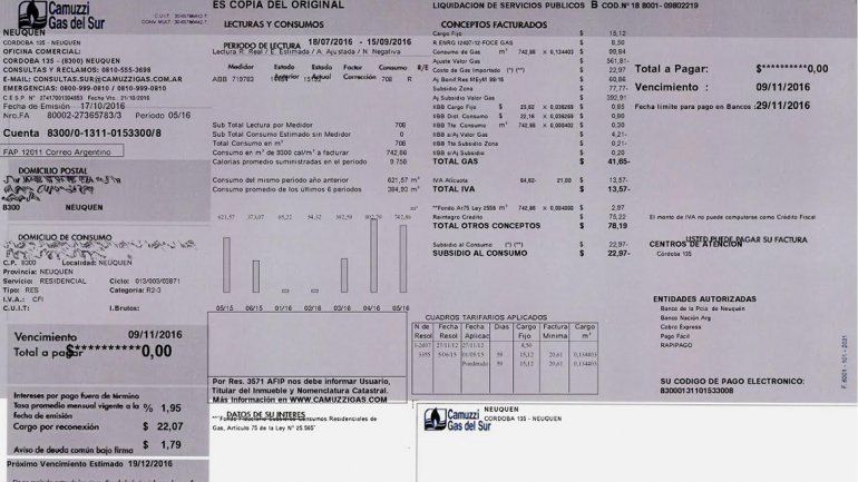 ¿Qué hay que hacer con las facturas de gas que vinieron con 0 pesos?