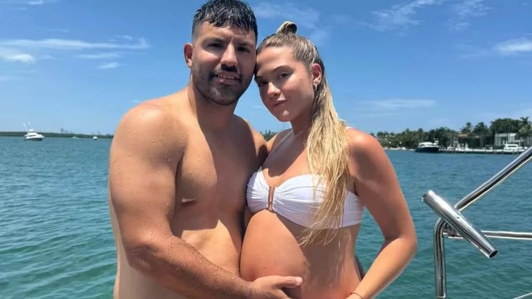 El Kun Agüero y Sofía Calzetti