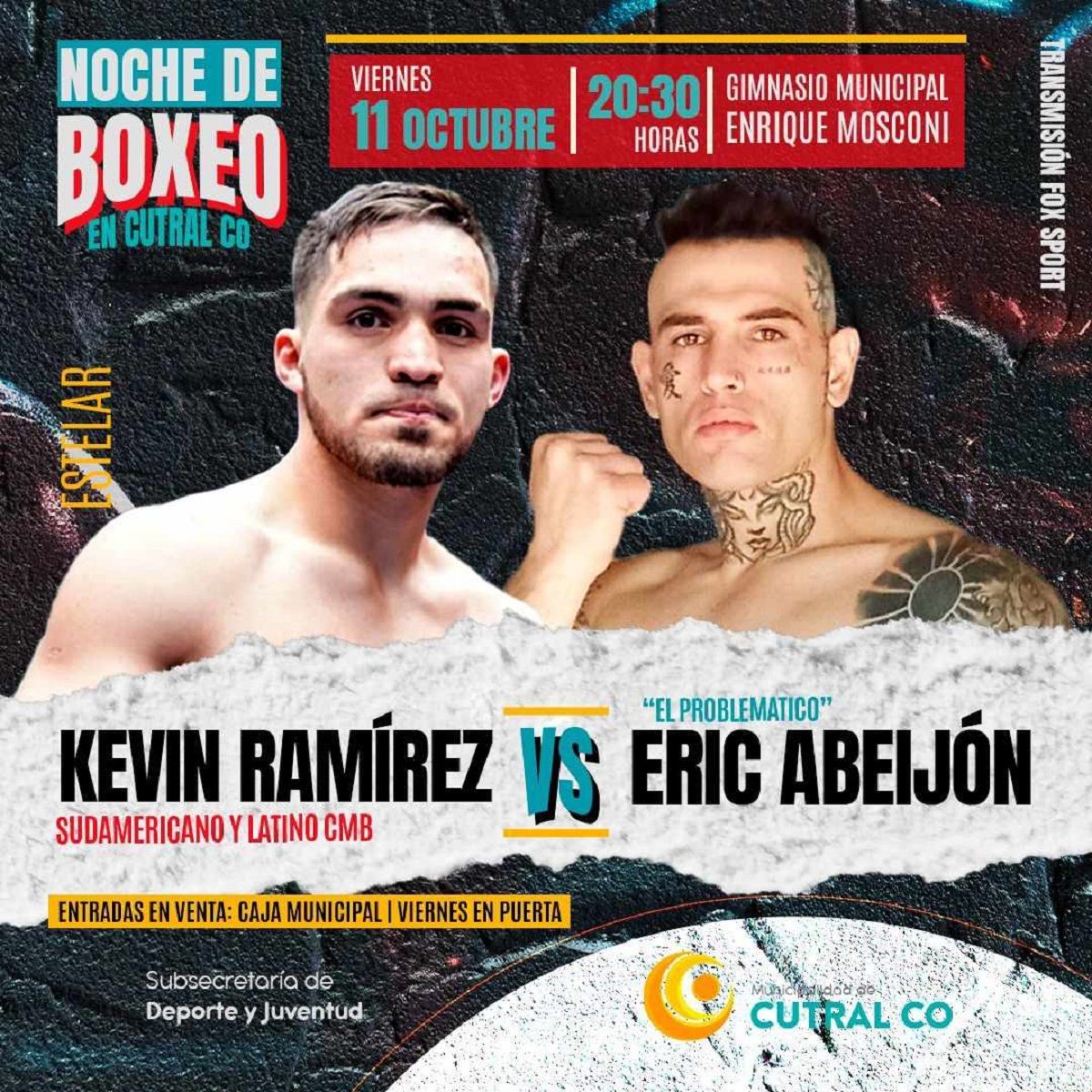 Boxeo: habrá una velada espectacular en Cutral Co que televisará Fox Sports