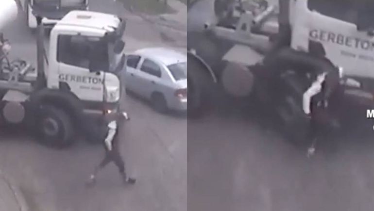 Impactante: un joven fue aplastado por un camión y sobrevivió de milagro