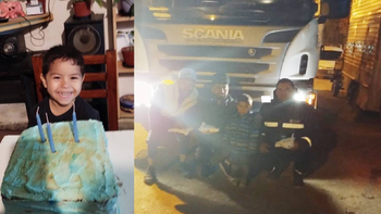 el nene que espero dias con su pastel de cumple a sus idolos del camion de basura el nene que espero dias con su pastel de cumple a sus idolos del camion de basura