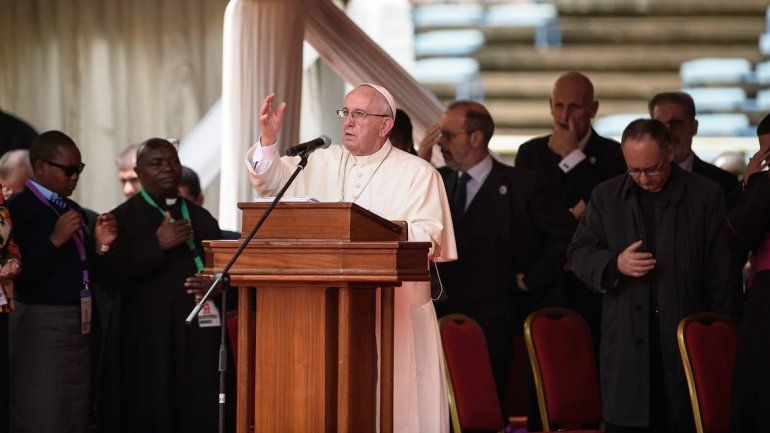 El papa Francisco durante una misa en Nairobi