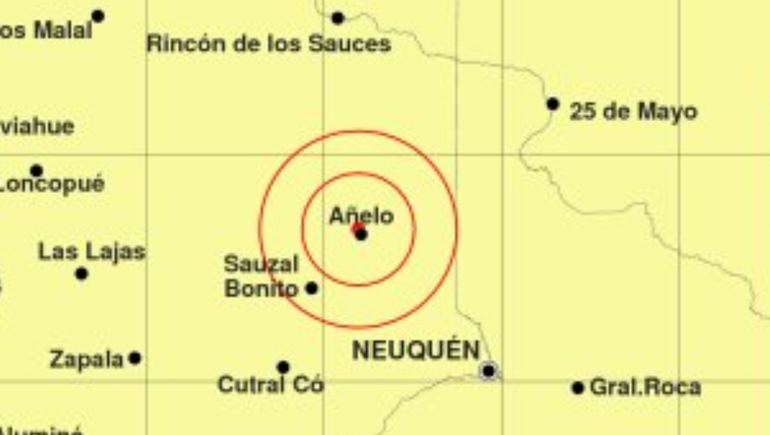 Un fuerte sismo se registró el sábado por la noche en Añelo
