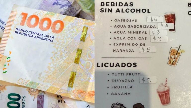 El bar quiso innovar con su original carta de precios