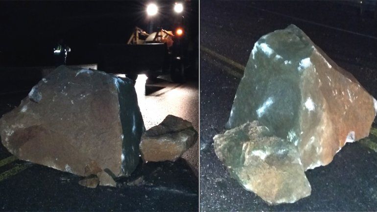 Susto en la Ruta de los Siete Lagos por el desprendimiento de grandes rocas