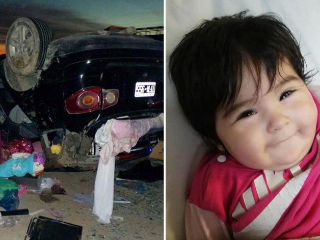 Milagro en Chubut: beba se salvó de un accidente y la encontraron sonriendo