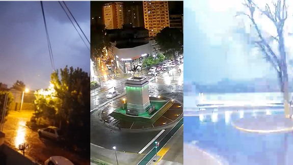 ¡Se largó con todo! Una fuerte y ruidosa tormenta sorprendía a la ciudad