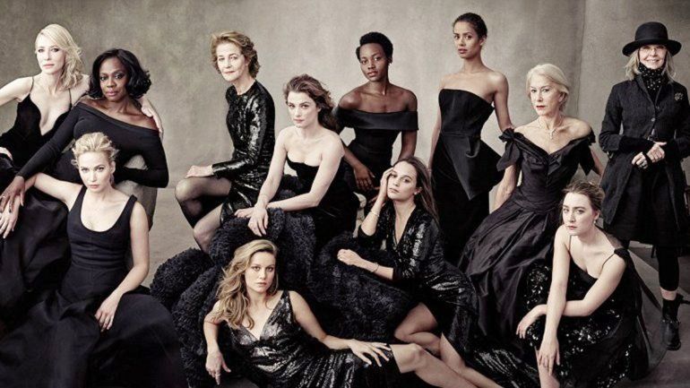 Trece actrices consagradas posaron de negro para la imponente portada.