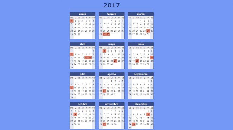 Para organizar el año: todos los feriados de 2017