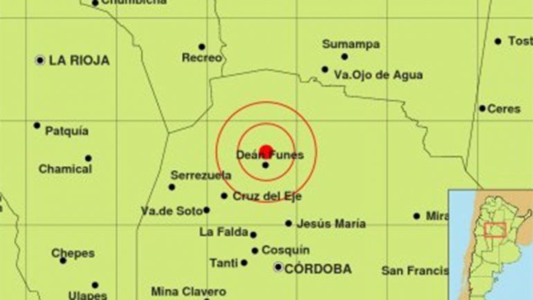 Se registró un sismo de 4.8 grados en Córdoba