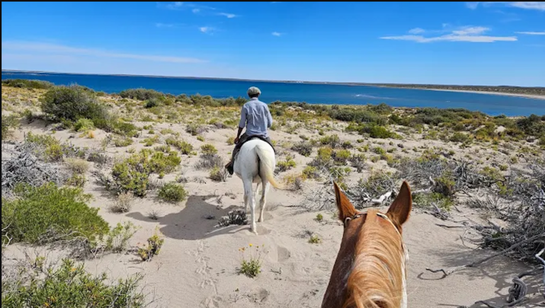 Las travesías a caballo en el Portal Bahía Bustamante permiten adentrarse en una Patagonia distinta.  
