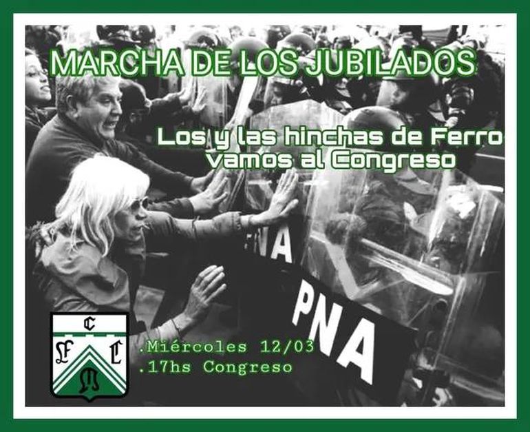 Las asociaciones de diferentes clubes argentinos acompañaran la marcha de jubilados de este miércoles. Las asociaciones de diferentes clubes argentinos acompañaran la marcha de jubilados de este miércoles.