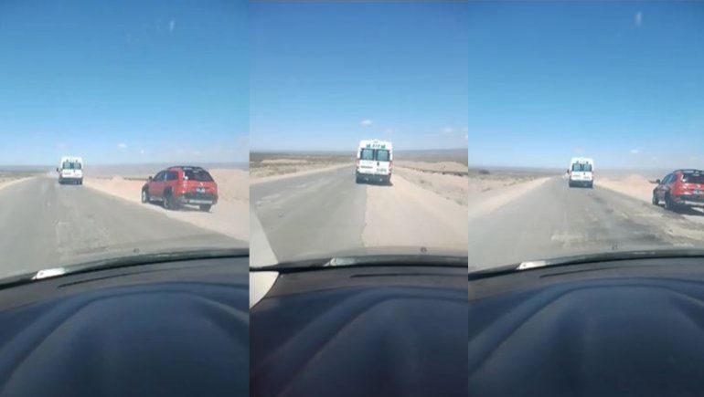 Filmaron el penoso derrotero de una ambulancia en la ruta provincial 5.&nbsp;