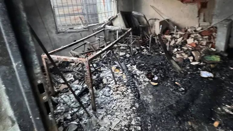 Así quedó el hogar de niños tras el robo e incendio. Foto: Google. Así quedó el hogar de niños tras el robo e incendio. Foto: Google.