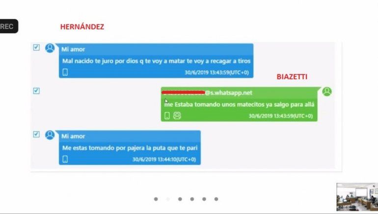 Los degradantes mensajes de texto de la cabo a Biazetti