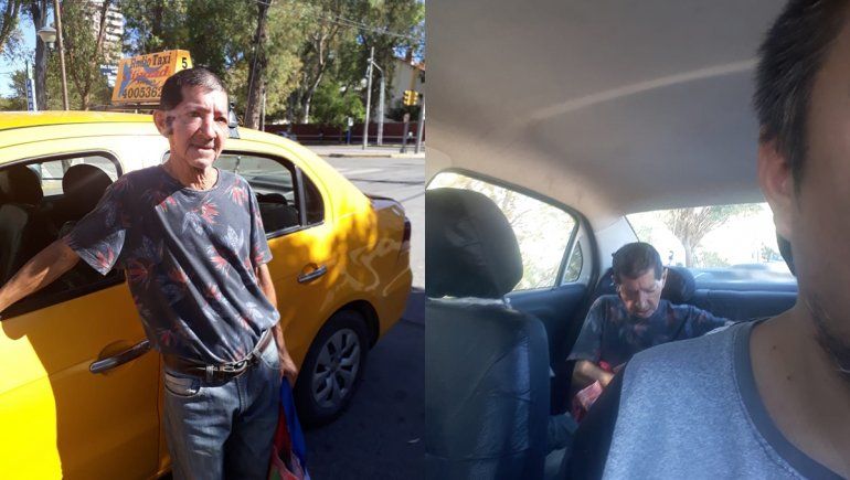 Primer abuelo que viaja gratis hasta el hospital llevado por los taxistas solidarios.&nbsp;