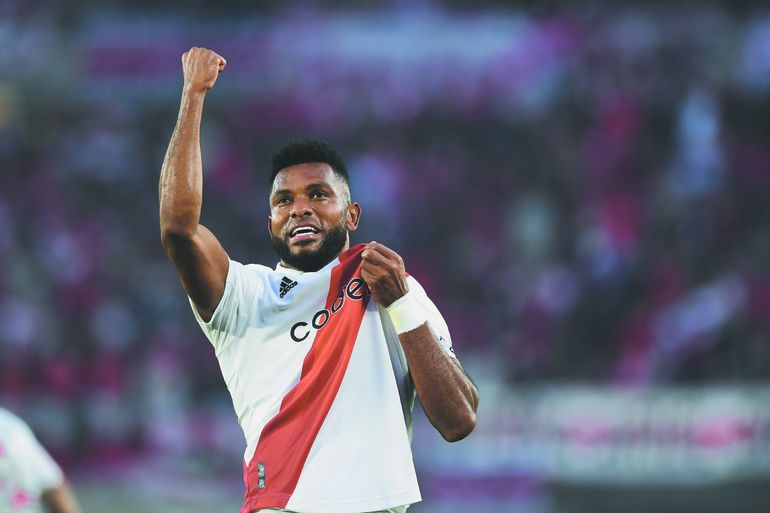 Miguel Borja marcó su primer tanto en el Monumental desde su llegada.