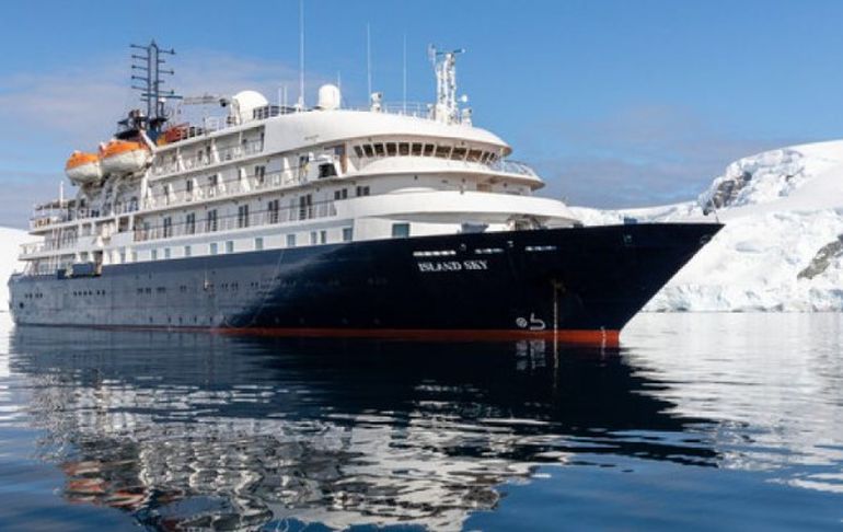 El crucero de lujo Island Sky atracó en Chubut. El crucero de lujo Island Sky atracó en Chubut.