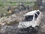 Vuelco e incendio en Ruta 237: El vehículo quedó envuelto en llamas