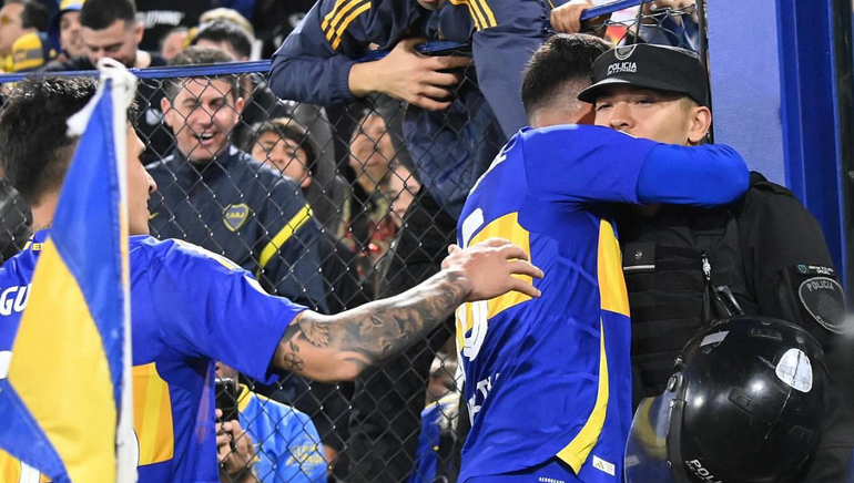 La desopilante nota al policía con el que Merentiel festejó el gol de Boca