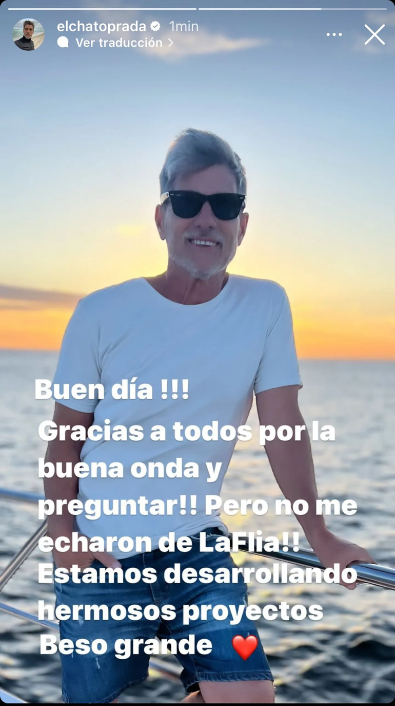 El Chato Prada y su mensaje en redes El Chato Prada y su mensaje en redes