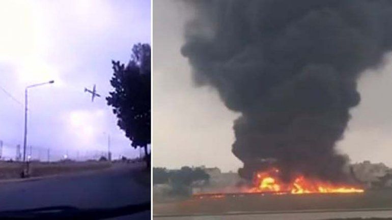 La nave cayó y se incendió a los pocos minutos de haber despegado.