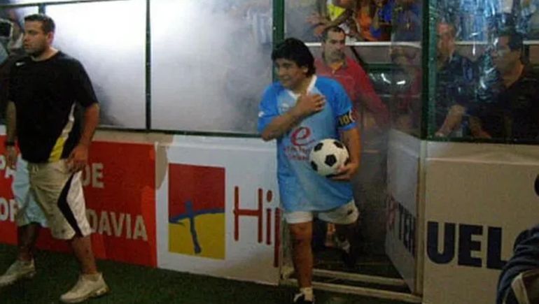 Maradona en Comodoro Rivadavia en 2007.