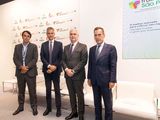 La presentación del nuevo evento. De izda. a dcha., Jaime Martin, director de Expansión Internacional de Ifema Madrid; Andrea Sozzi, Orlando Leite Ribeiro y Juan Arrizabalaga.