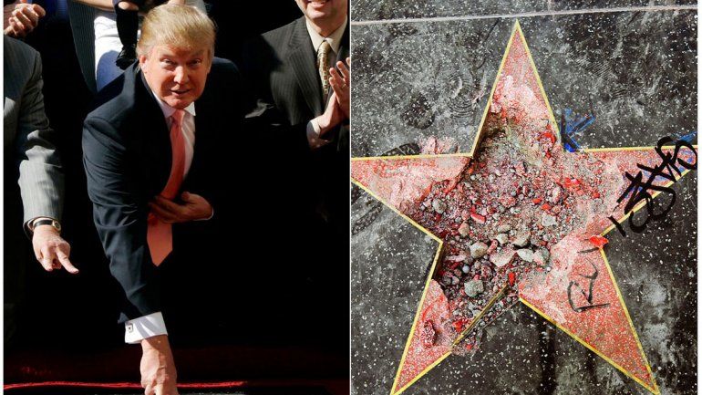 Pidieron que se retire la estrella de Trump del Paseo de la Fama