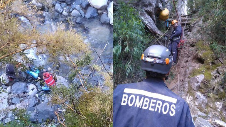 Villa La Angostura: rescataron a una mujer que cayó en la Cascada del Río Bonito