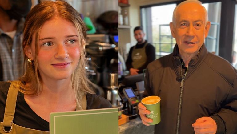 El video de Benjamin Netanyahu dura aproximadamente un minuto y fue grabado en el local Sataf