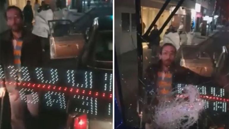 Otro relato salvaje: un conductor destrozó un colectivo a fierrazos