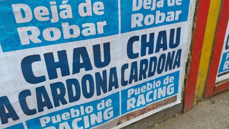 A horas del cruce entre Racing y Aldosivi, duro mensaje en contra de Cardona