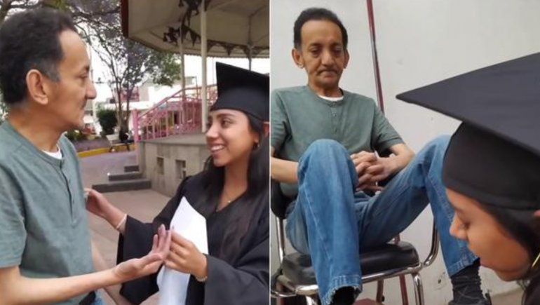 Joven graduada es viral en Twitter por sorprender a su humilde padre