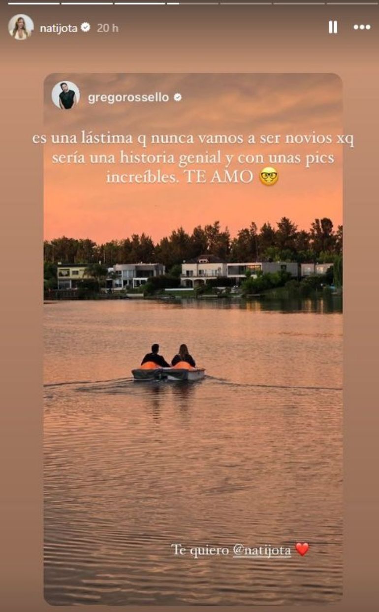 El sentido posteo de Nati Jota para Grego Rossello El sentido posteo de Nati Jota para Grego Rossello