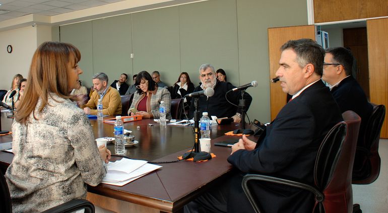 Gustavo Mazieres, durante la entrevista en la Legislatura. Aspira a ser vocal del TSJ.