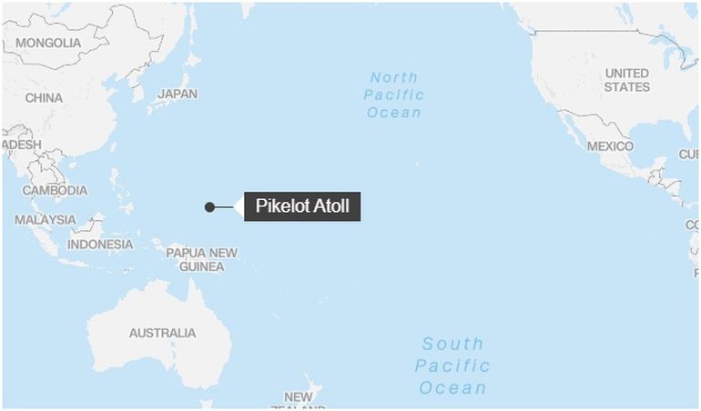 La ubicación del atolón en el Océano Pacífico, donde estuvieron los náufragos. La ubicación del atolón en el Océano Pacífico, donde estuvieron los náufragos.