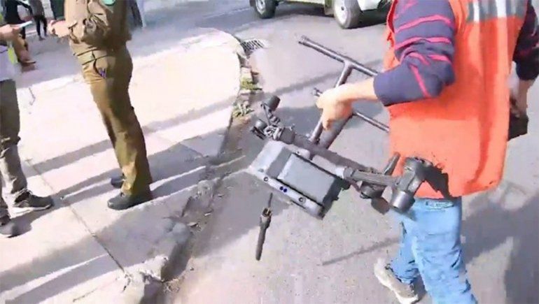 El drone que fue abatido mientras recorría el espacio aéreo del Complejo Deportivo Juan Pinto Durán de la selección chilena