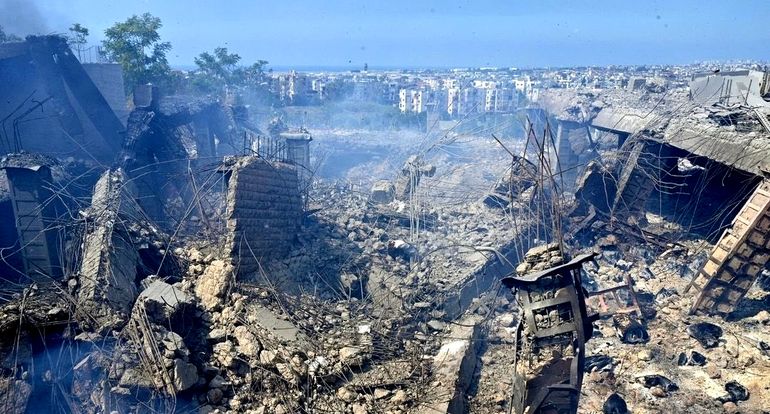 El complejo donde se hallaba el cuartel general de Hezbollah, arrasado por el ataque israelí. El complejo donde se hallaba el cuartel general de Hezbollah, arrasado por el ataque israelí.