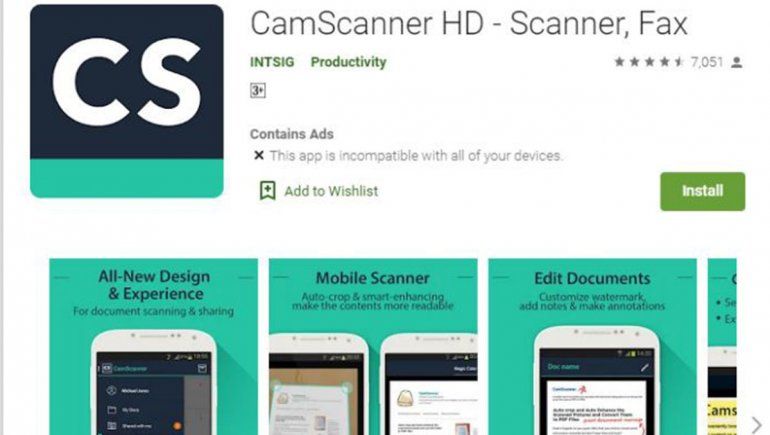 CamScanner viene con un malware troyano