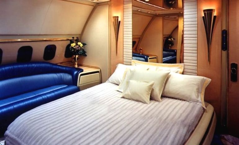 La habitación privada del sultán en el Boeing La habitación privada del sultán en el Boeing