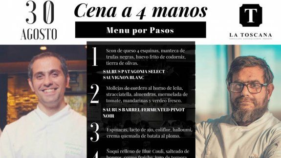Saurus Restaurante y La Toscana proponen una cena a 4 manos