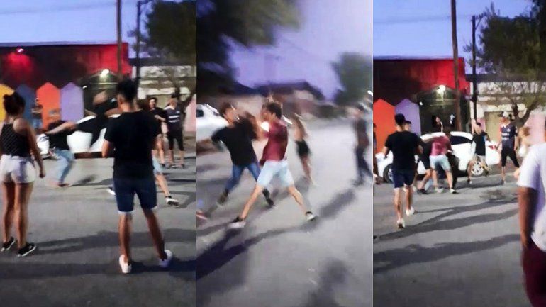 Catriel: jóvenes protagonizaron una violenta pelea a la salida de un boliche