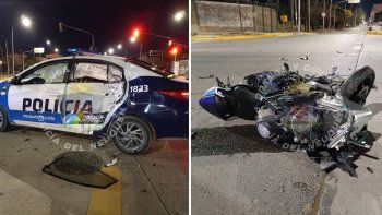 Motociclista chocó con un móvil de la Policía: ¿Alguien pasó en rojo?
