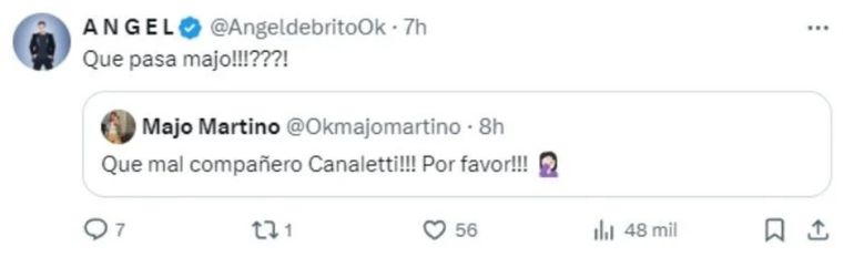 Ángel de Brito se metió en la polémica de Ricardo Canaletti y Majo Martino Ángel de Brito se metió en la polémica de Ricardo Canaletti y Majo Martino