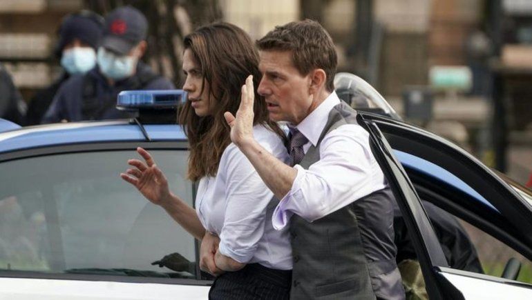 Hayley Atwell y Tom Cruise filmando en Roma