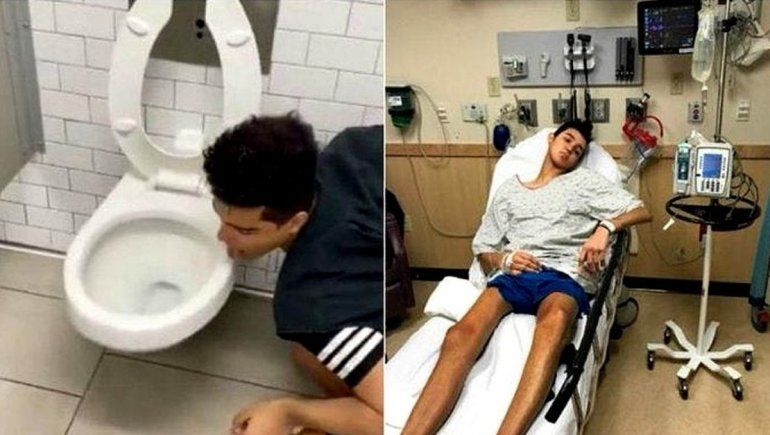 ¡Ahí lo tenés!: Lamió un inodoro para hacer el desafío coronavirus y terminó infectado