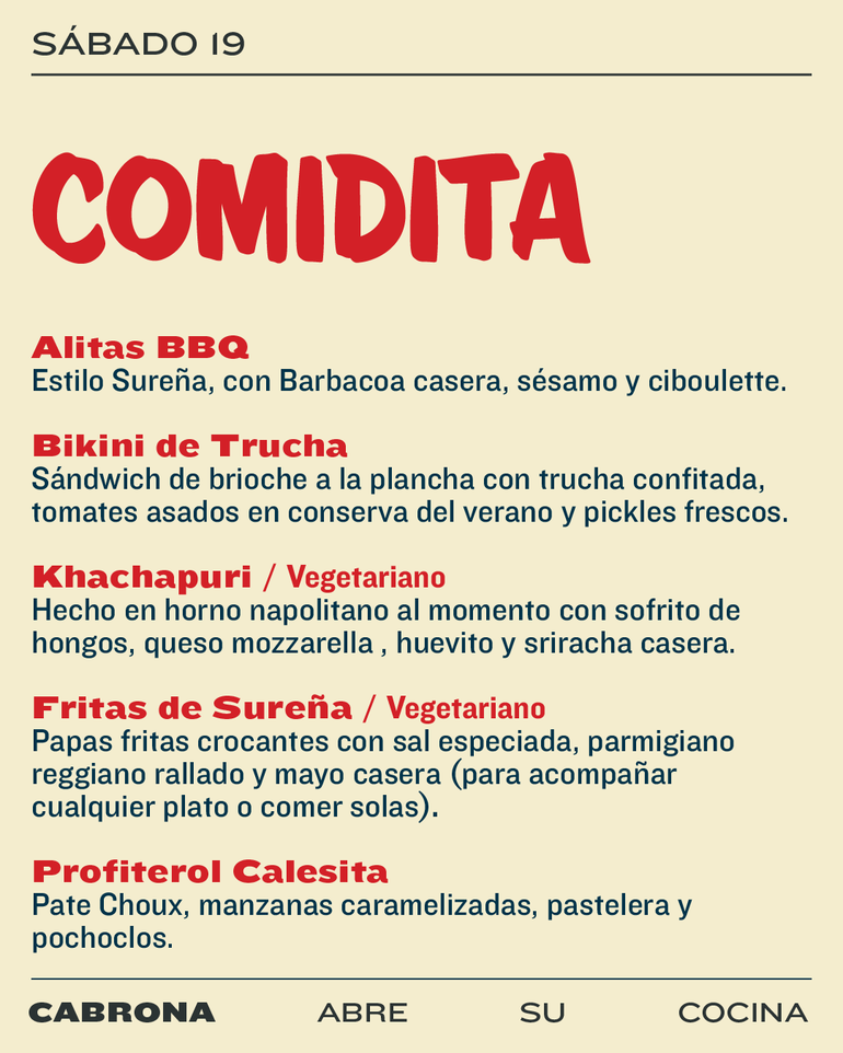 El menú de Sureña en Cabrona es un amuleto de cocina profunda. El menú de Sureña en Cabrona es un amuleto de cocina profunda.