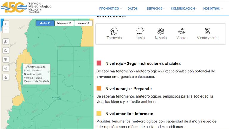 Alerta amarillo por nevadas en Neuquén. Alerta amarillo por nevadas en Neuquén.